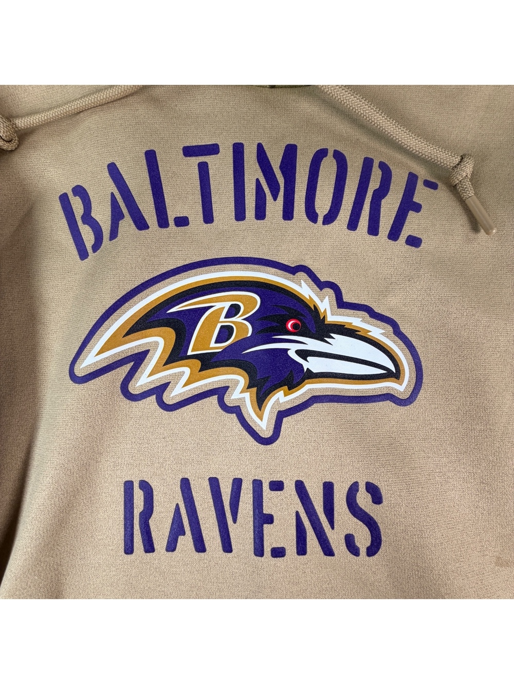 Nike Baltimore Ravens Salute To Service Hoodie Mens S Tan Camo NFL Pullover - Picture 2 of 9